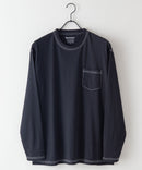 汗染み 目立ちにくい ZEROSTAIN カラー 配色 ステッチ ロング Tシャツ 長袖 ゼロステイン ビッグ シルエット BIG