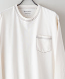 汗染み 目立ちにくい ZEROSTAIN カラー 配色 ステッチ ロング Tシャツ 長袖 ゼロステイン ビッグ シルエット BIG