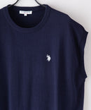 ワンポイント 刺繍 ビッグ シルエット ニット ベスト  U.S.POLO ASSN.