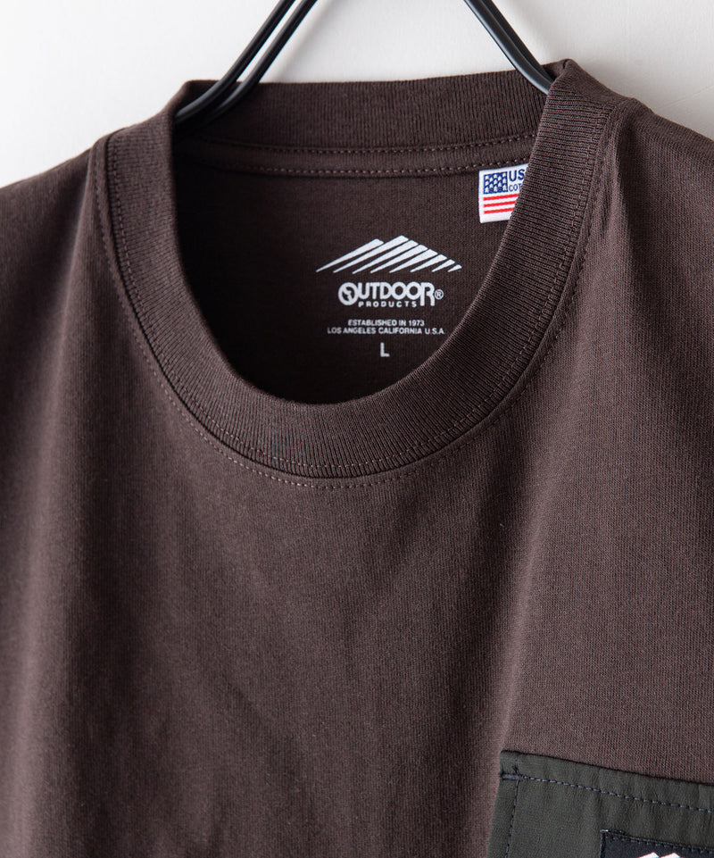 USA コットン 布帛 切り替え Tシャツ OUTDOOR PRODUCTS アウトドアプロダクツ