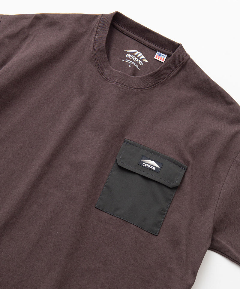 USA コットン 布帛 切り替え Tシャツ OUTDOOR PRODUCTS アウトドアプロダクツ