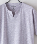 汗染み 目立ちにくい Tシャツ ゼロステイン ZERO STAIN スラブ キーネック Tシャツ グレー ❘ジーンズメイト公式オンラインショップ
