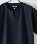 汗染み 目立ちにくい Tシャツ ゼロステイン ZERO STAIN スラブ キーネック Tシャツ ブラック ❘ジーンズメイト公式オンラインショップ