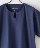 汗染み 目立ちにくい Tシャツ ゼロステイン ZERO STAIN スラブ キーネック Tシャツ ネービー ❘ジーンズメイト公式オンラインショップ
