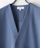 【KAITEKI+】ドライタッチ 吸水 速乾 ストレッチ イージーケア ドライリップル ボタン カーディガン  快適 カイテキ