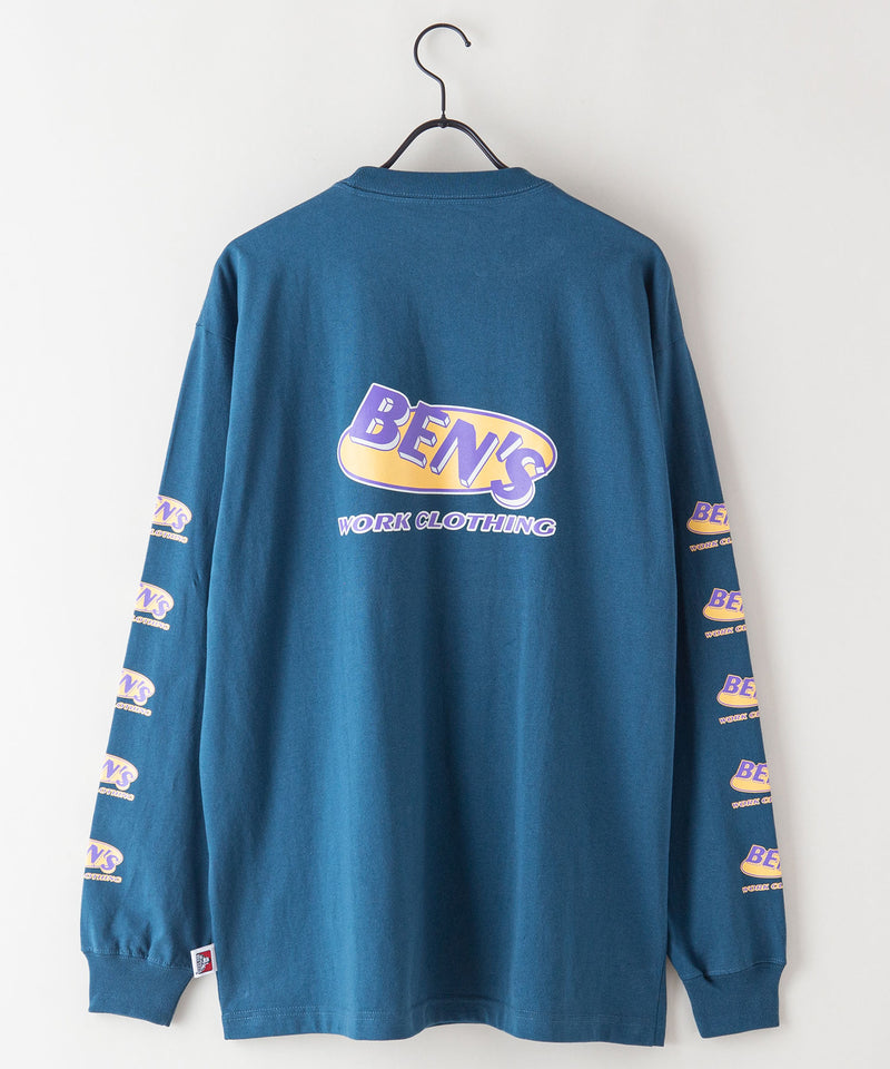 袖 プリント ロング Tシャツ BEN DAVIS