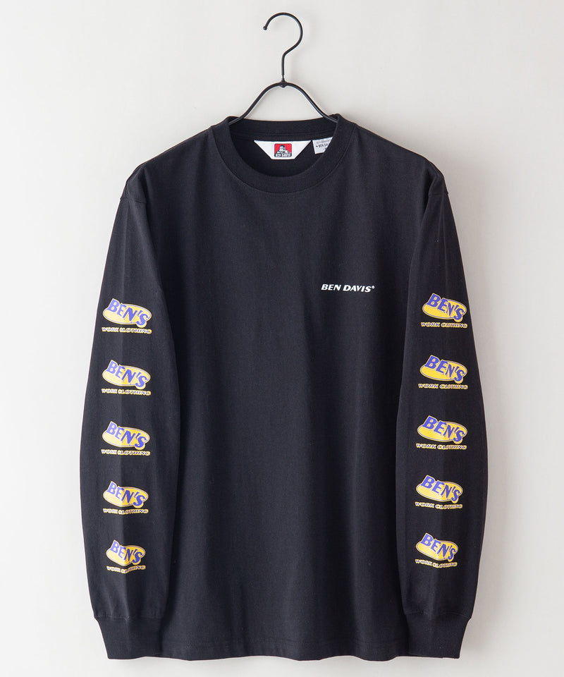 袖 プリント ロング Tシャツ BEN DAVIS