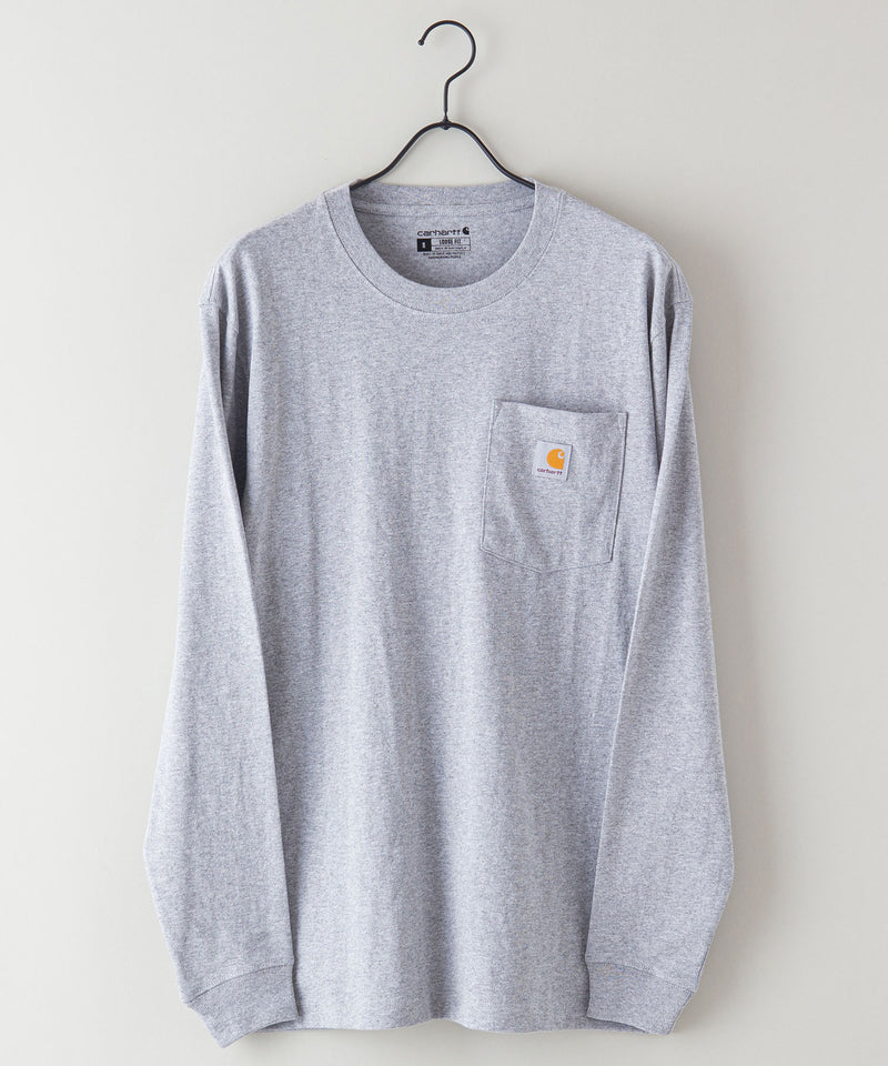 【公式通販限定取扱商品】CARHARTT カーハート Workwear Pocket LS T-Shirt ワンポイント ポケット ロンT ビッグ シルエット ロングスリーブTシャツ 長袖 K126