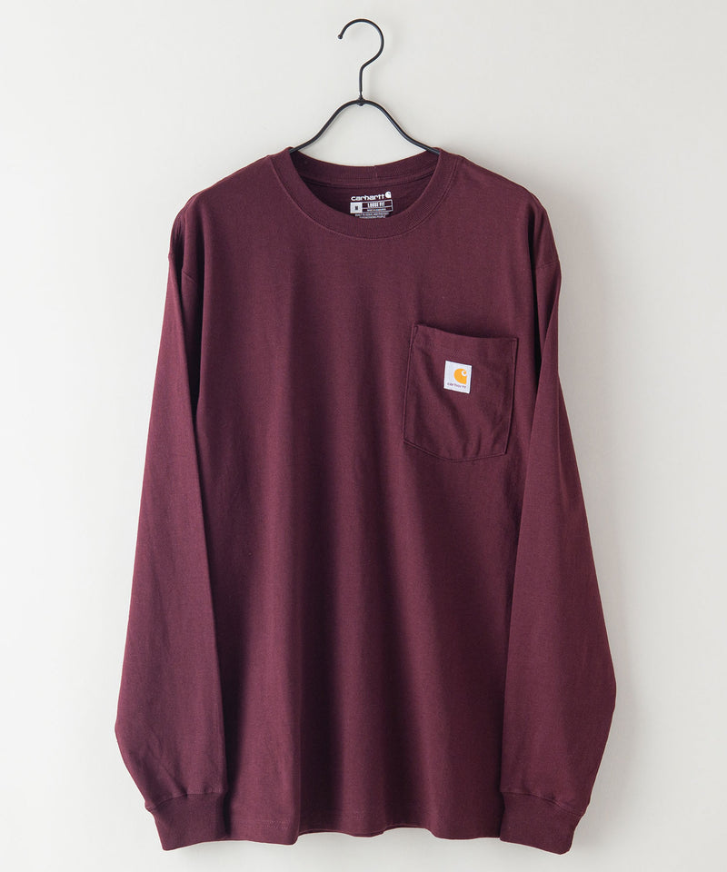 【公式通販限定取扱商品】CARHARTT カーハート Workwear Pocket LS T-Shirt ワンポイント ポケット ロンT ビッグ シルエット ロングスリーブTシャツ 長袖 K126