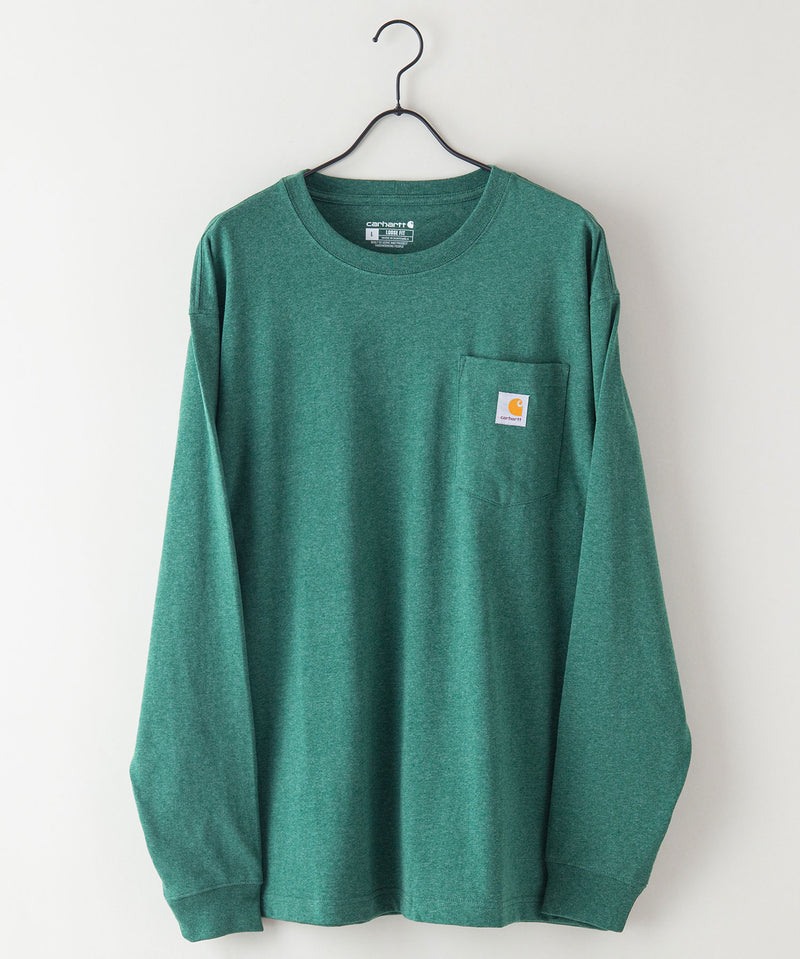 【公式通販限定取扱商品】CARHARTT カーハート Workwear Pocket LS T-Shirt ワンポイント ポケット ロンT ビッグ シルエット ロングスリーブTシャツ 長袖 K126