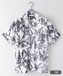 接触冷感 総柄 アロハシャツ レーヨン100％ オープンカラー 開襟 ストリート モード カジュアル 夏服  UNIIT ユニット