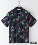 接触冷感 総柄 アロハシャツ レーヨン100％ オープンカラー 開襟 ストリート モード カジュアル 夏服  UNIIT ユニット