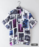 接触冷感 総柄 アロハシャツ レーヨン100％ オープンカラー 開襟 ストリート モード カジュアル 夏服  UNIIT ユニット