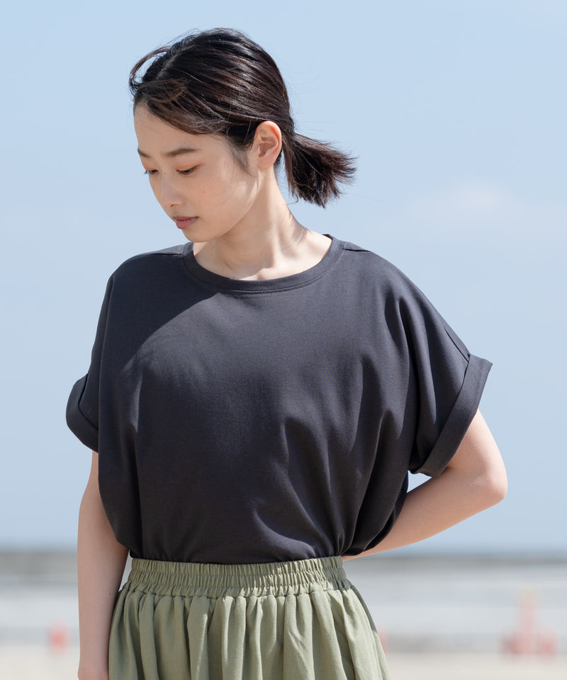 汗染み 目立ちにくい ZEROSTAIN ローカル ラウンド へㇺ Tシャツ ゼロステイン 裾後ろ下がり レディース