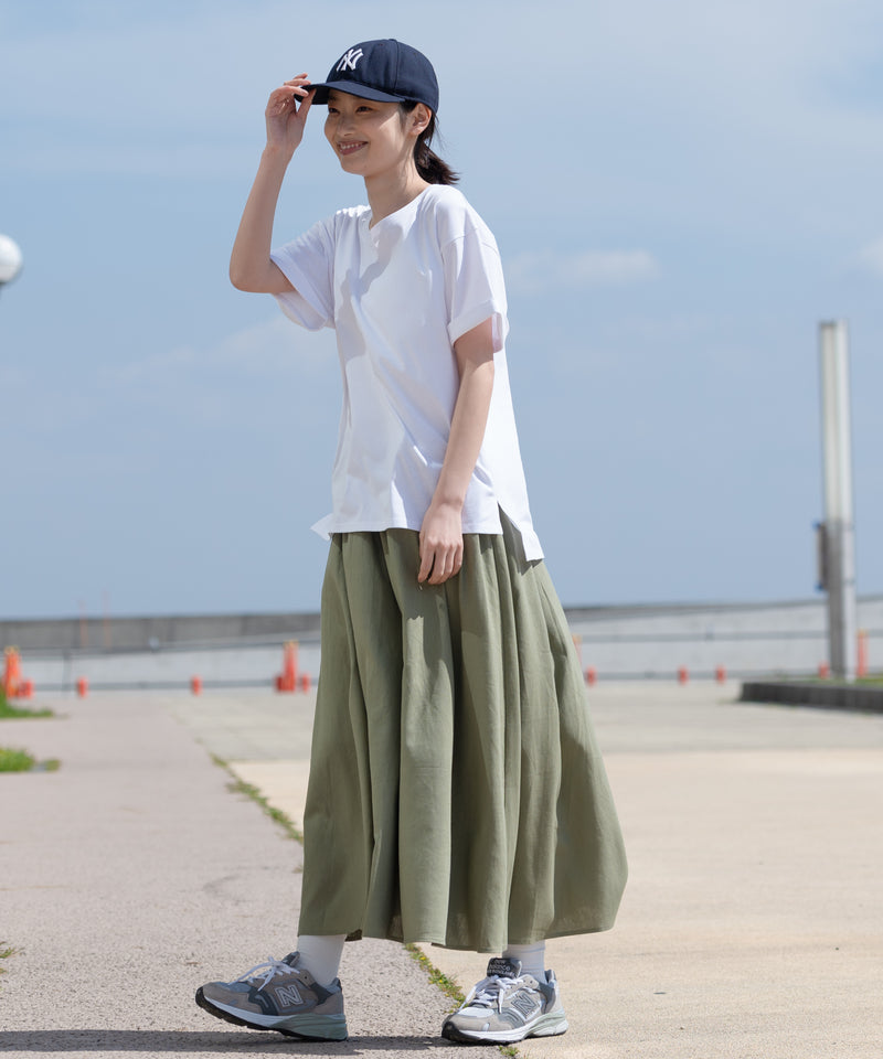汗染み 目立ちにくい ZEROSTAIN ローカル サイド スリット Tシャツ ゼロステイン レディース