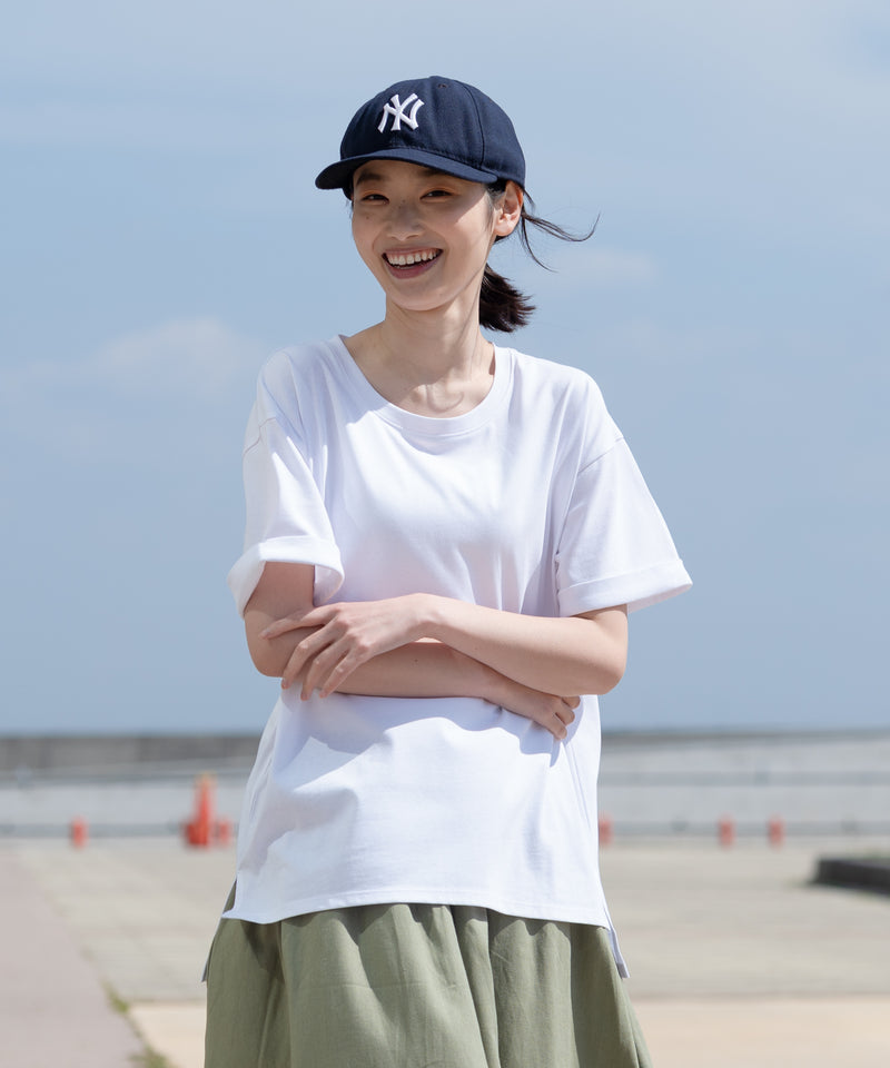汗染み 目立ちにくい ZEROSTAIN ローカル サイド スリット Tシャツ ゼロステイン レディース