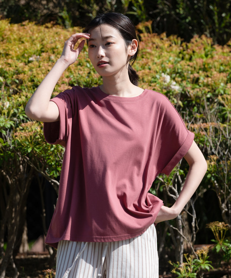 汗染み 目立ちにくい ZEROSTAIN ローカル ラウンド へㇺ Tシャツ ゼロステイン 裾後ろ下がり レディース