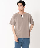 快適ファンクション ストレッチ速乾 イージーケア ドライリップルネックデザインTシャツ