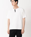 快適ファンクション ストレッチ速乾 イージーケア ドライリップルネックデザインTシャツ