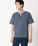 快適ファンクション ストレッチ速乾 イージーケア ドライリップルネックデザインTシャツ